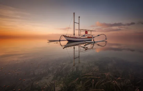 Picture sea, calm, the island of Bali, Anton Sadomov, Sanur Beach