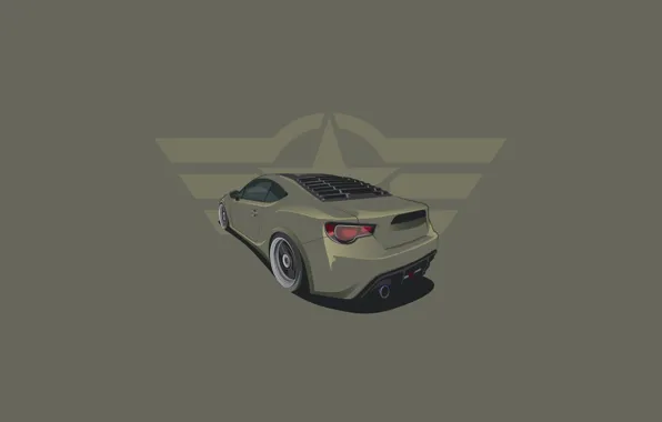 Picture Subaru, Car, BRZ, Rear, Minimalistic, Haki