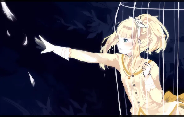 Girl, cell, feathers, art, Ted, sound horizon, elizabeth von wettin