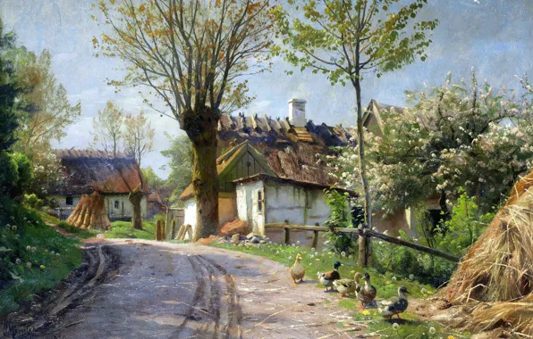 Home, Trees, Picture, Peder Mork Monsted, Duck, Peter Merk Of Menstad, Peder Mørk Mønsted, Danish …