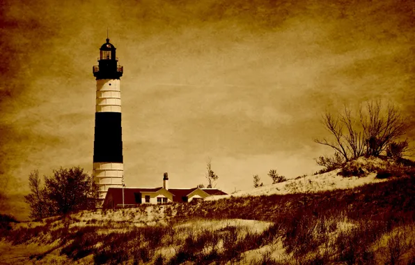 Style, background, lighthouse