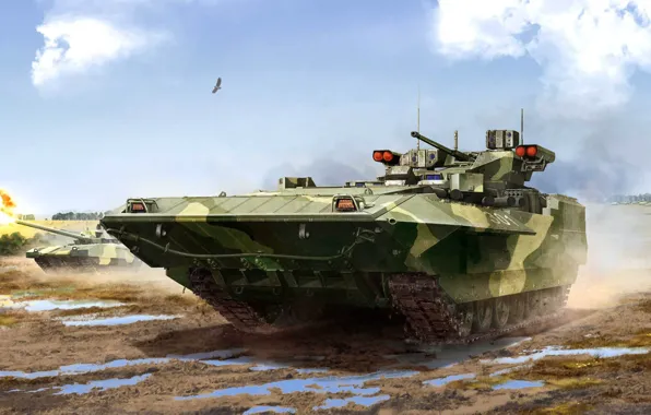 The armed forces of Russia, infantry fighting vehicle, armored combat vehicle, BMP, T-15, promising Russian, …