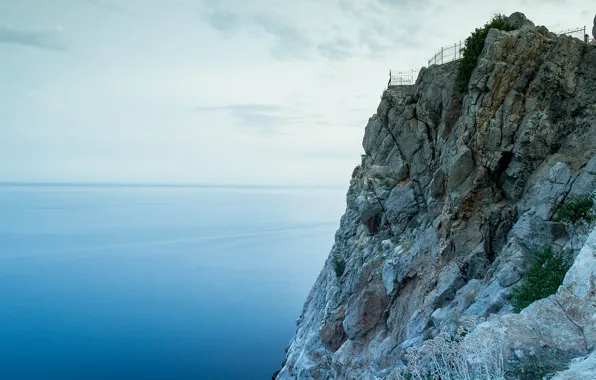 Picture sea, mountains, Yalta