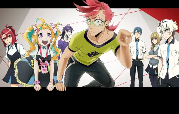 Picture girl, anime, art, guy, Kiznaiver