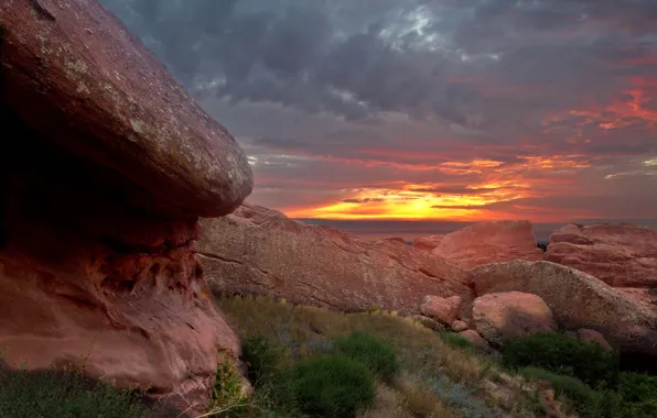 Picture stones, rocks, dawn, morning, USA, Colorado