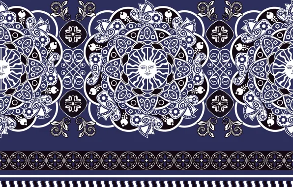 White, pattern, texture, ornament, blue background
