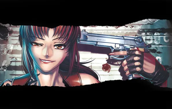 Picture gun, weapons, Girl, grin