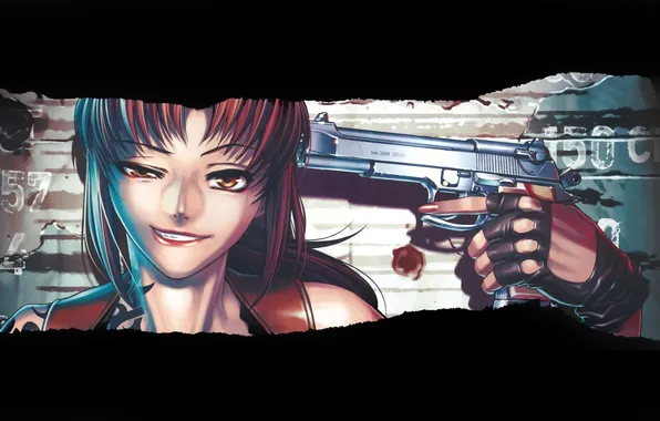 Gun, weapons, Girl, grin