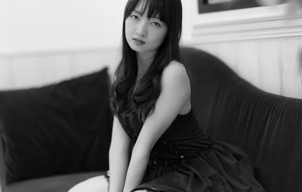 Girl, long hair, dress, beautiful, pretty, lips, face, asian