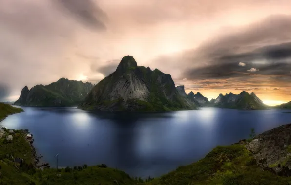 Sea, landscape, hill