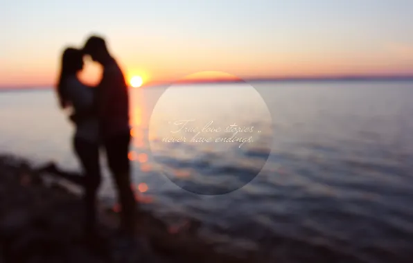 Water, girl, sunset, lake, glare, stones, romance, shore