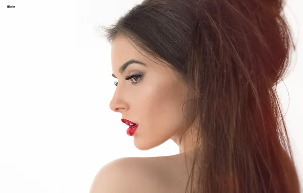 Picture girl, hair, lips, Eugene Balin, Elizaveta Kiseleva