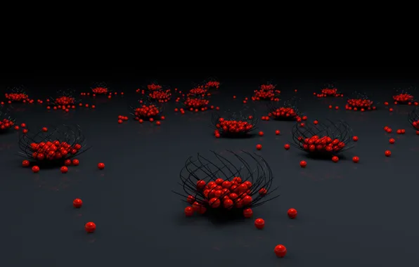 Grey, basket, red fruit