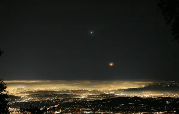 Night, lights, Los Angeles