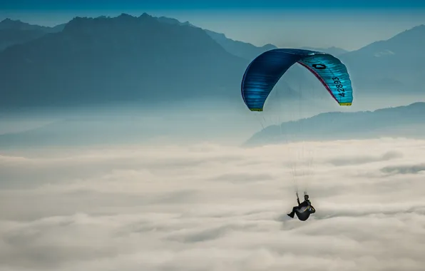 The sky, sport, paraglider