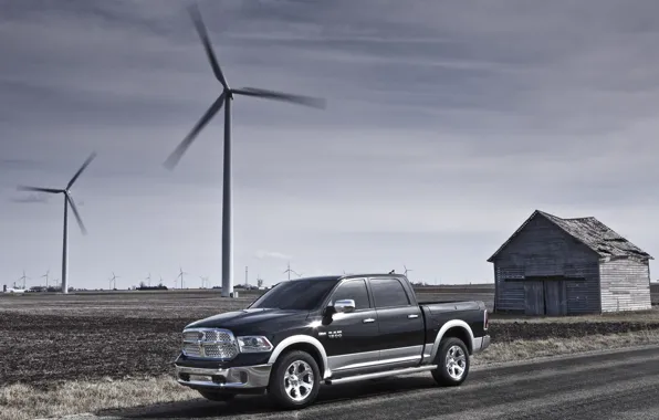 The barn, windmills, Dodge, 1500, Ram