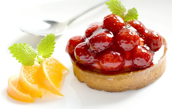 Berries, raspberry, orange, food, cake, slices, jam, sweet