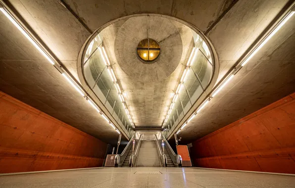 The city, metro, station, Munich