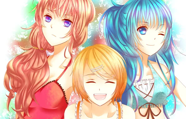Girls, anime, art, Vocaloid, Vocaloid, characters