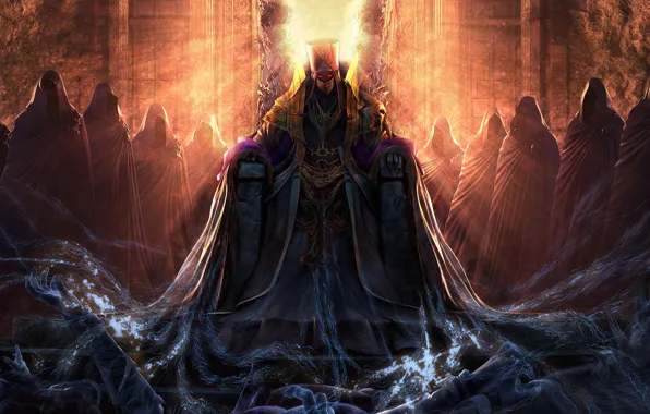 Picture art, evil, soul, the throne, devouring, tyrant, entourage