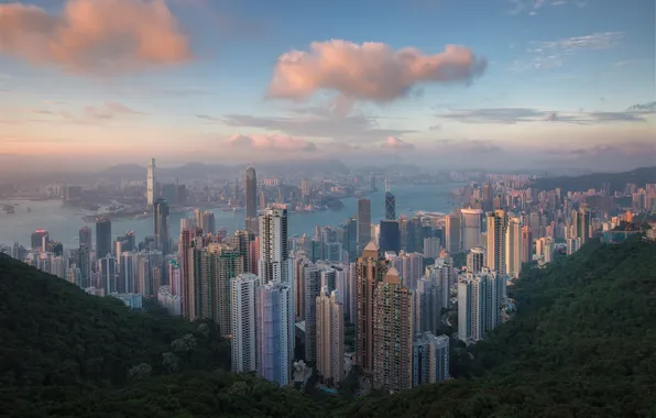 Hong Kong, China, sunset, asia, china, Hong Kong