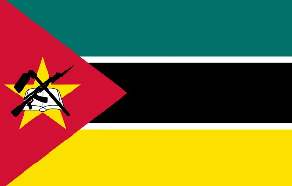 Picture flag, AK 47, Mozambique