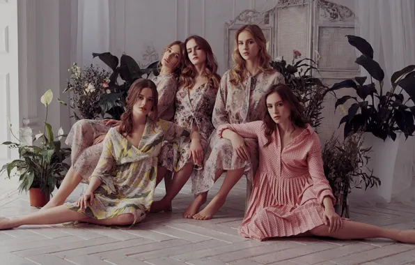 Dresses, five girls, Alex Bond