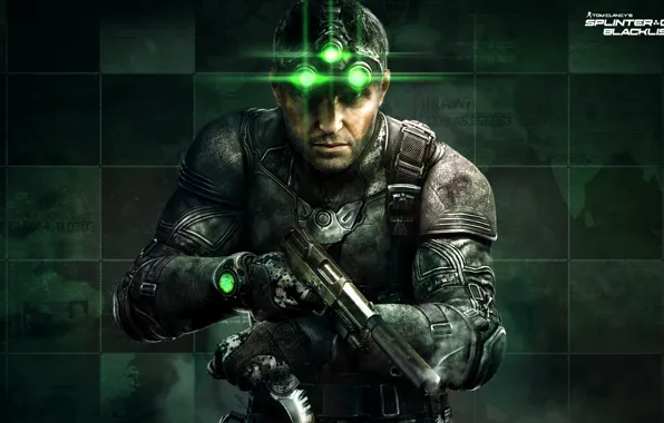 Picture gun, weapons, knife, agent, equipment, Sam Fisher, Sam Fisher, Tom Clancy