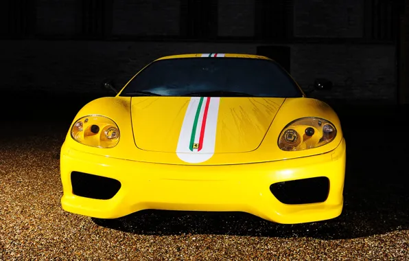 Ferrari, front view, 360, yellow, ferrari 360, challenge_stradale