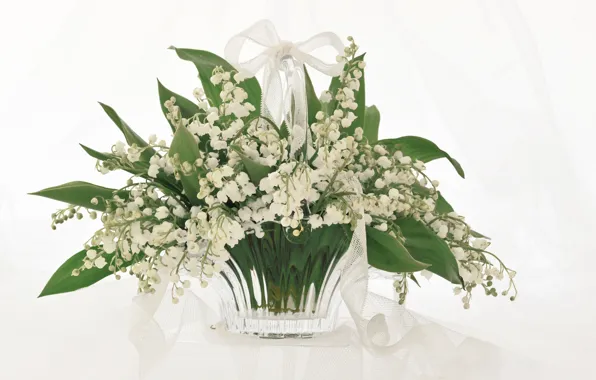 Bouquet, tape, lilies of the valley, spring bouquet