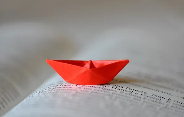 Book, boat, origami