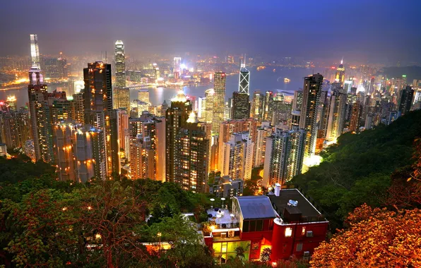 Night, the city, Hong Kong