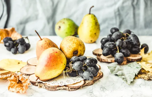Grapes, fruit, pear