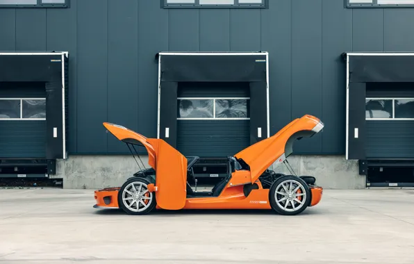 Koenigsegg, orange, open, side view, CCR, Koenigsegg CCR