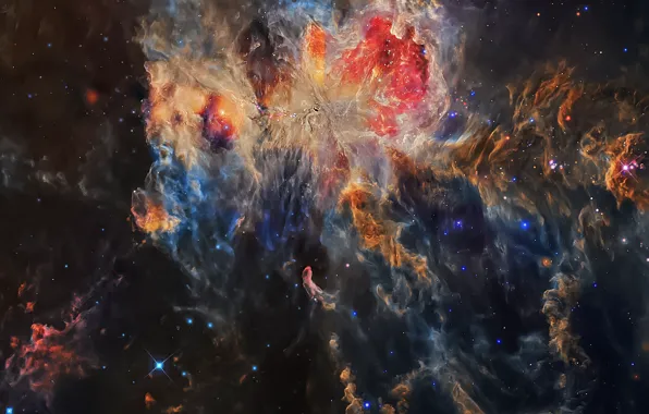 Space, stars, nebula, M42, the Orion nebula, dust fiber, cluster of stars a-Line