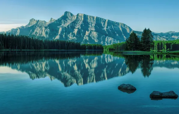 Reflection, Mountains, Lake, The slopes, Water Surface