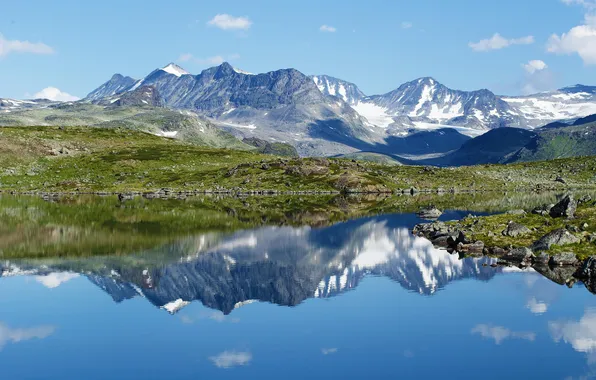 Landscape, mountains, nature, lake, reflection