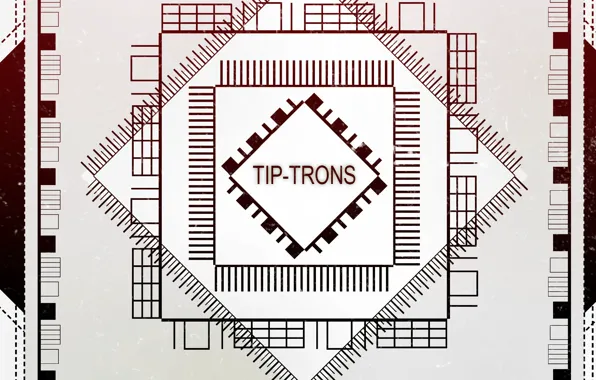 Red, grey, the inscription, black, corners, geometry, square, triangle