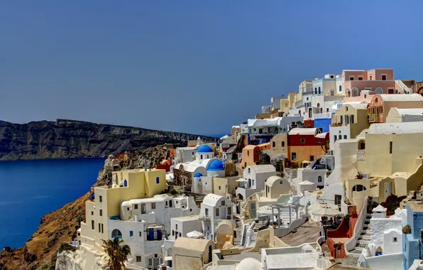 Island, home, Greece, slope