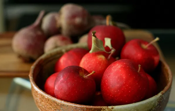 Apples, harvest, red, vitamins, dish, beets