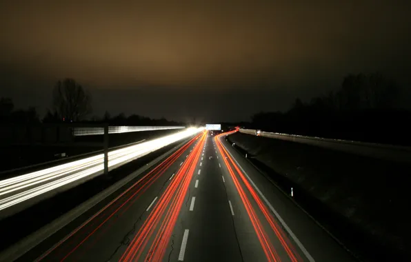 Picture Lights, Night, Autobahn