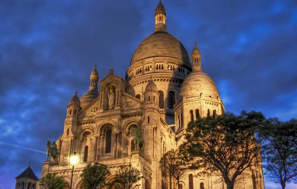 Trees, the city, photo, France, Paris, the building, the evening, Paris