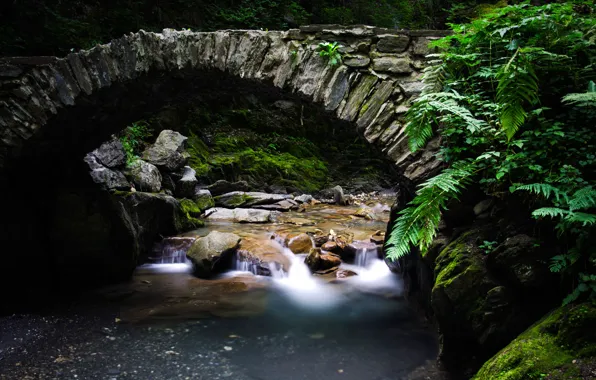 Picture bridge, river, France, Megeve, Creux Saint-Jean