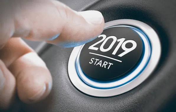 Picture button, New year, 2019