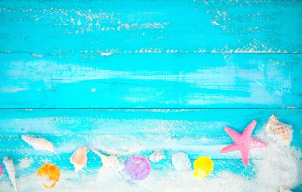 Sand, beach, stars, background, Board, shell, summer, beach
