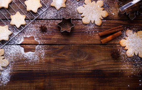 Stars, snowflakes, holiday, Board, cookies, Christmas, New year, cinnamon
