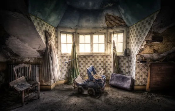 Room, window, stroller