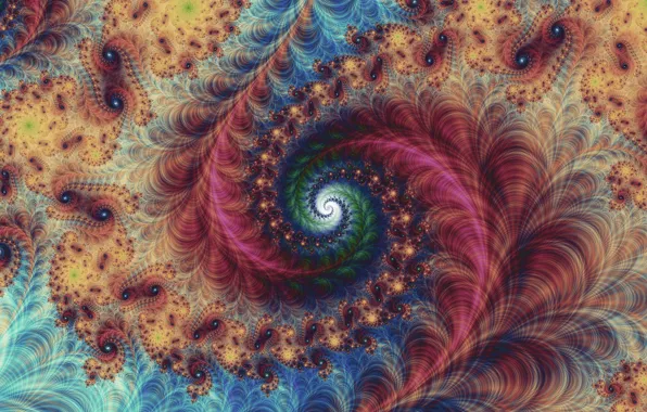 Purple, orange, blue, abstraction, green, pink, pattern, spiral
