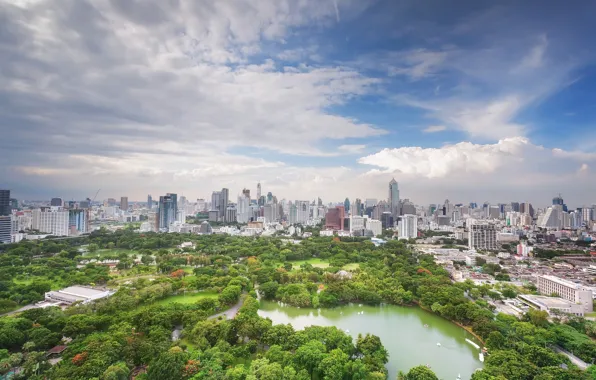 Greens, the city, lake, Thailand, Bangkok