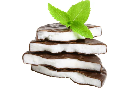 Picture food, chocolate, coconut, sweets, cake, mint, dessert